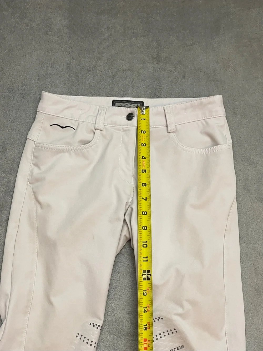 Animo Breeches Womens Small 34 Beige Riding Silicone Knee Grip Ankle Made Italy
